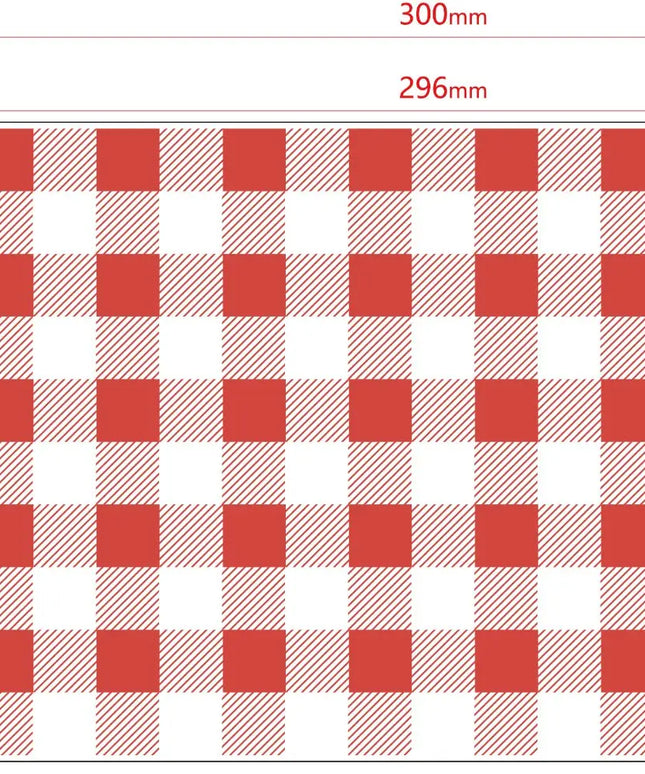 Red & White Patch Theme Grease Proof Paper  300mm x 200mm 500's Value Pack Perth