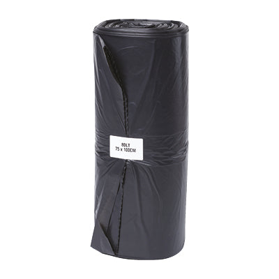 120LTR BLACK HEAVY DUTY BIN LINER PACK x 25's - Value Pack Perth