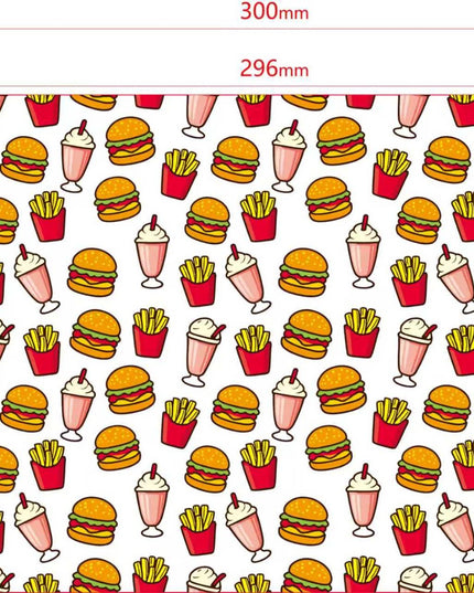 Burger Theme Grease Proof Paper  300mm x 200mm 500's