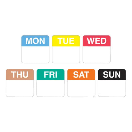 Day Labels 40mm x 40mm Value Pack Perth