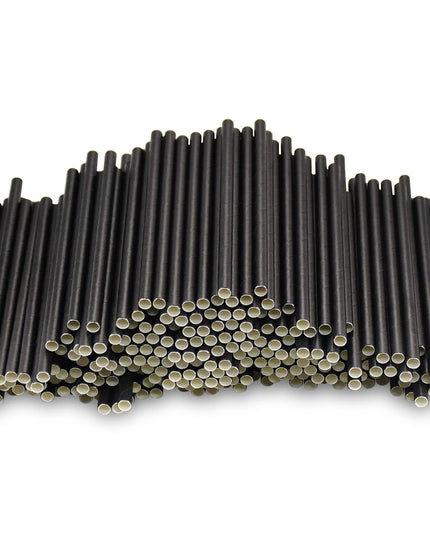 Paper Cocktail Straws Black 5x120mm 1000's