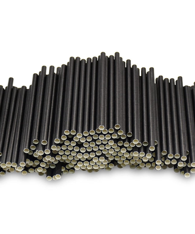 Paper Cocktail Straws Black 5x120mm 1000's