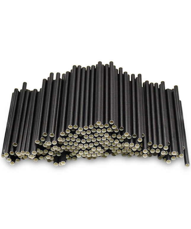 Paper Cocktail Straws Black 5x120mm 1000's