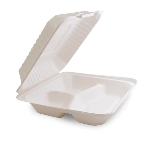 8" 3-Compartment Clamshell (1000ml) 200's - Value Pack Perth