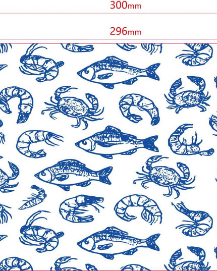 Seafood Theme Grease Proof Paper  300mm x 200mm 500's
