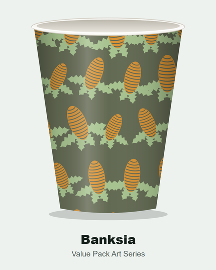 Art Series Single Wall Coffee Cup – 12oz, 90mm, Mixed Designs (1000/ctn)
