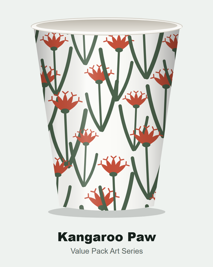 Art Series Single Wall Coffee Cup – 16oz, 90mm, Mixed Designs (1000/ctn)