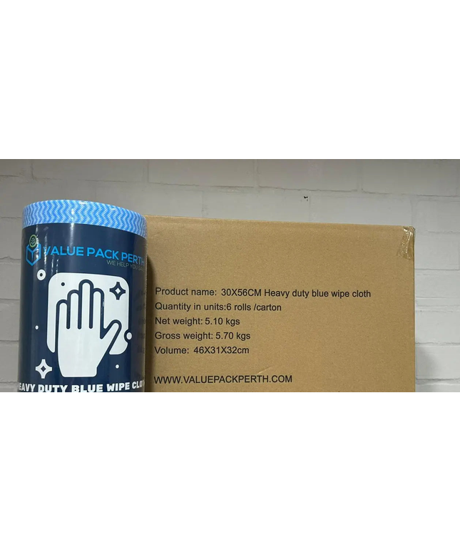 Heavy-Duty Cleaning Wipe Roll – 45m, 60gsm (6 rolls/ctn)