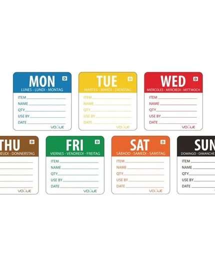 Day Labels 40mm x 40mm