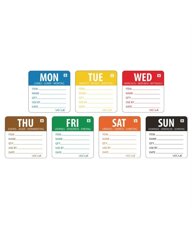 Day Labels 40mm x 40mm