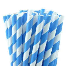 Straws Paper 10mm Jumbo Straw (Blue & White) 1000's Value Pack Perth