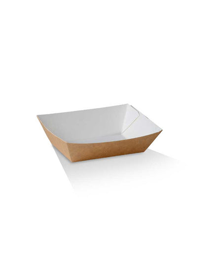 BT1 EX-Small Kraft Tray - brown outside, white inside