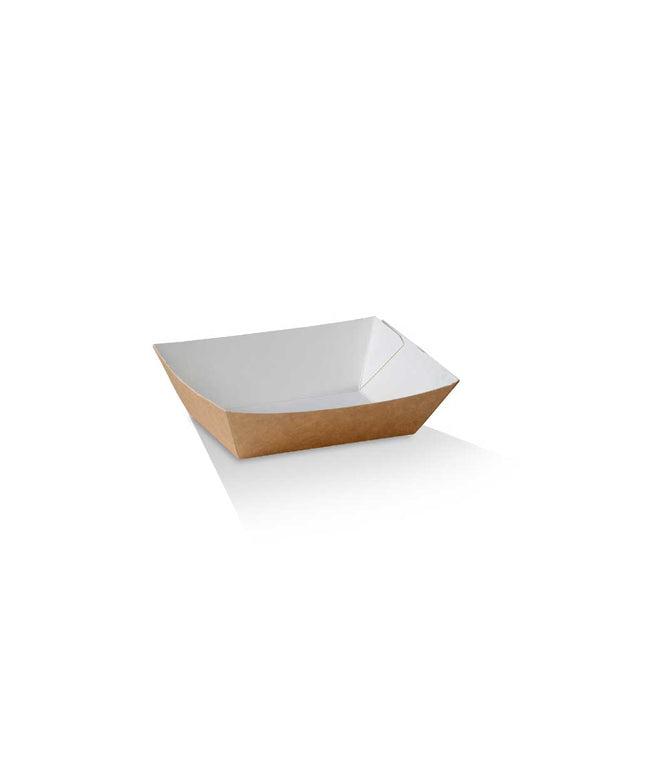 BT1 EX-Small Kraft Tray - brown outside, white inside