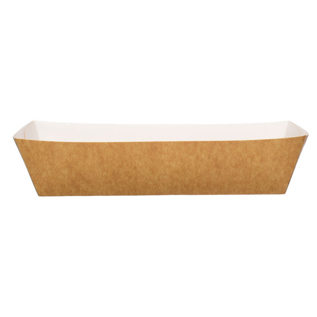 BTHD Long Kraft Hotdog Tray