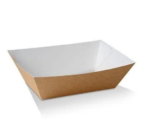 BT3 Medium Kraft Tray - brown outside, white inside