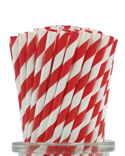 Straws Paper 6mm (Red & White) 100's