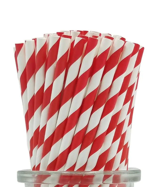 Straws Paper 6mm (Red & White) 1000's Value Pack Perth